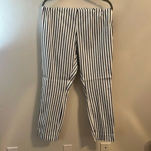 BLACK AND WHITE VERTICAL STRIPE SLACKS PANTS